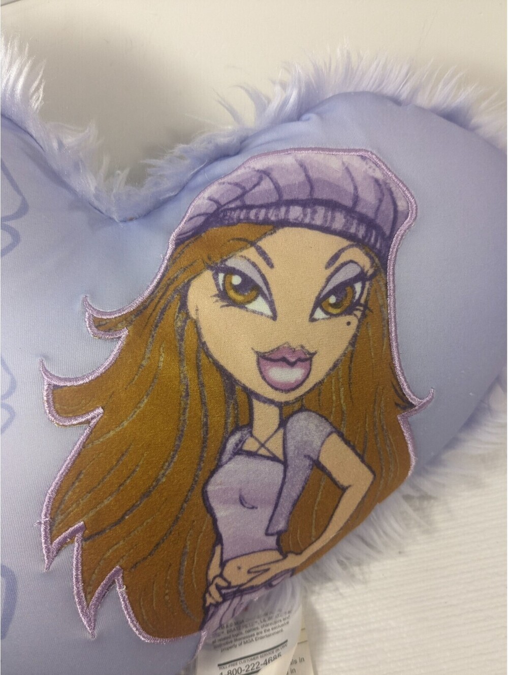 Vintage Bratz dolls MGA home decor pillow room purple heart shaped brats floral - Picture 3 of 8